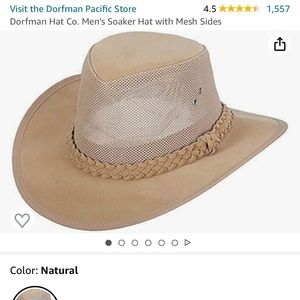Dorfman Men’s Soaker Hat With Mesh Sides (S/M) NWOT